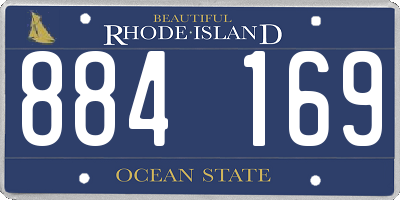 RI license plate 884169