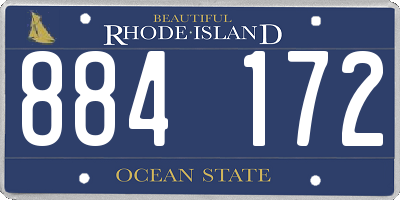 RI license plate 884172