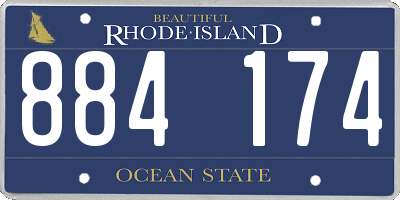 RI license plate 884174