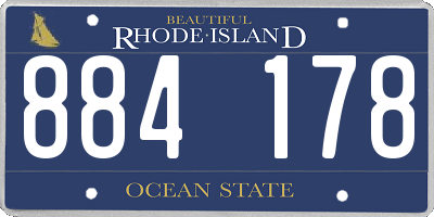 RI license plate 884178