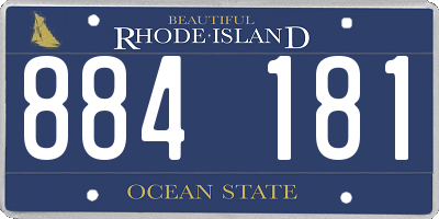 RI license plate 884181