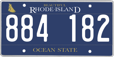 RI license plate 884182
