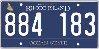 RI license plate 884183