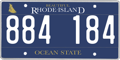 RI license plate 884184