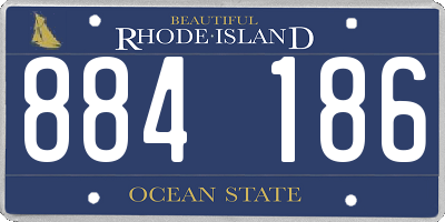 RI license plate 884186