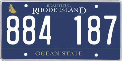 RI license plate 884187