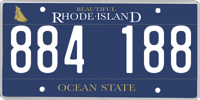 RI license plate 884188
