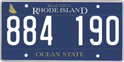 RI license plate 884190