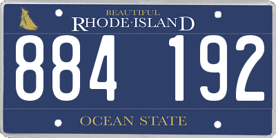 RI license plate 884192