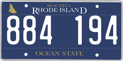 RI license plate 884194