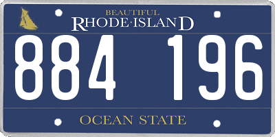 RI license plate 884196