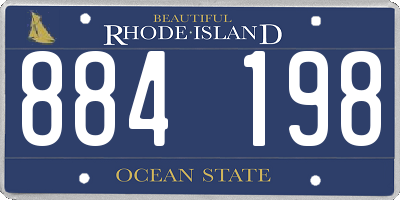 RI license plate 884198