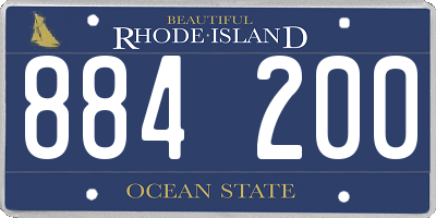 RI license plate 884200