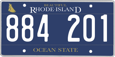 RI license plate 884201
