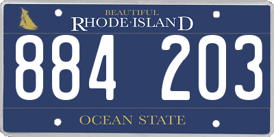 RI license plate 884203