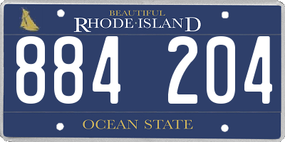 RI license plate 884204