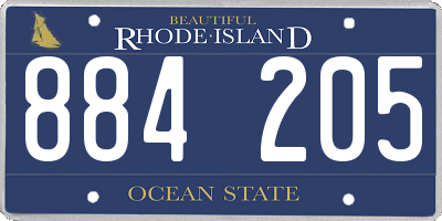 RI license plate 884205