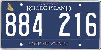 RI license plate 884216