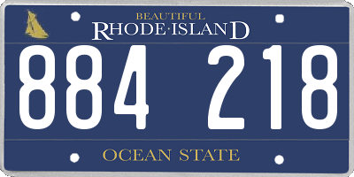 RI license plate 884218