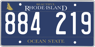 RI license plate 884219