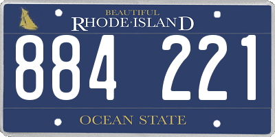 RI license plate 884221