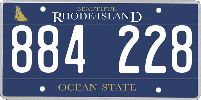 RI license plate 884228