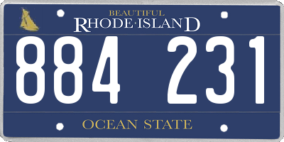 RI license plate 884231