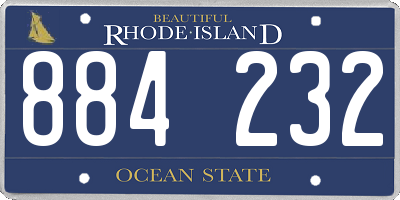 RI license plate 884232