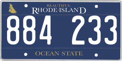 RI license plate 884233