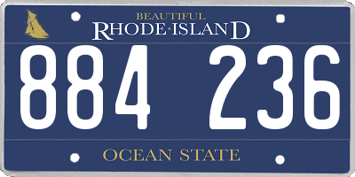 RI license plate 884236