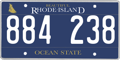 RI license plate 884238