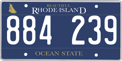 RI license plate 884239