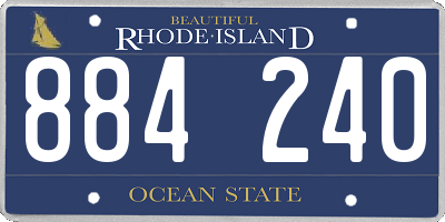 RI license plate 884240