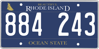 RI license plate 884243