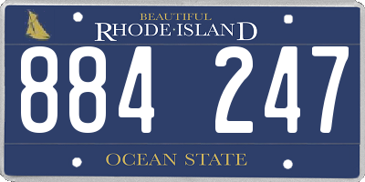 RI license plate 884247