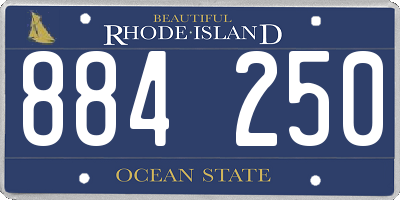 RI license plate 884250