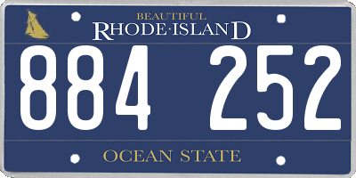 RI license plate 884252