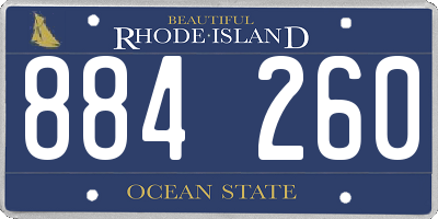 RI license plate 884260