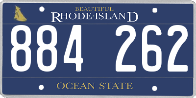 RI license plate 884262