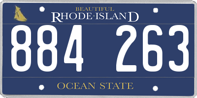 RI license plate 884263