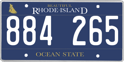 RI license plate 884265