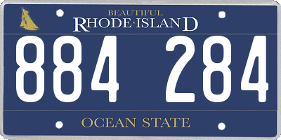 RI license plate 884284