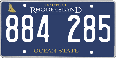 RI license plate 884285