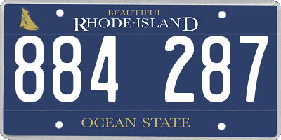RI license plate 884287