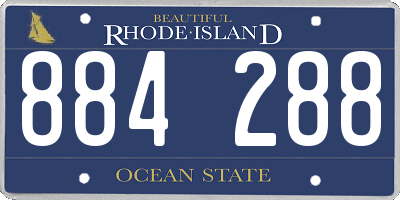 RI license plate 884288