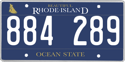 RI license plate 884289