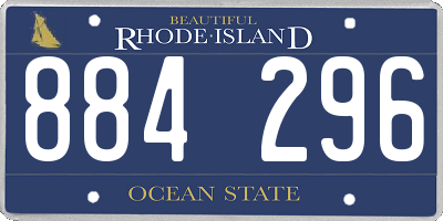RI license plate 884296