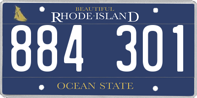 RI license plate 884301