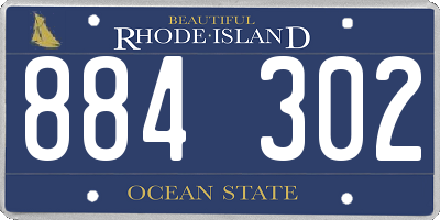 RI license plate 884302