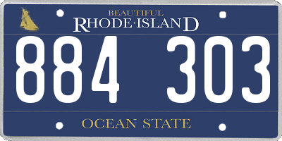 RI license plate 884303